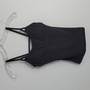 Athleta XS Mesh Breathable Black Tank TOp strappy back